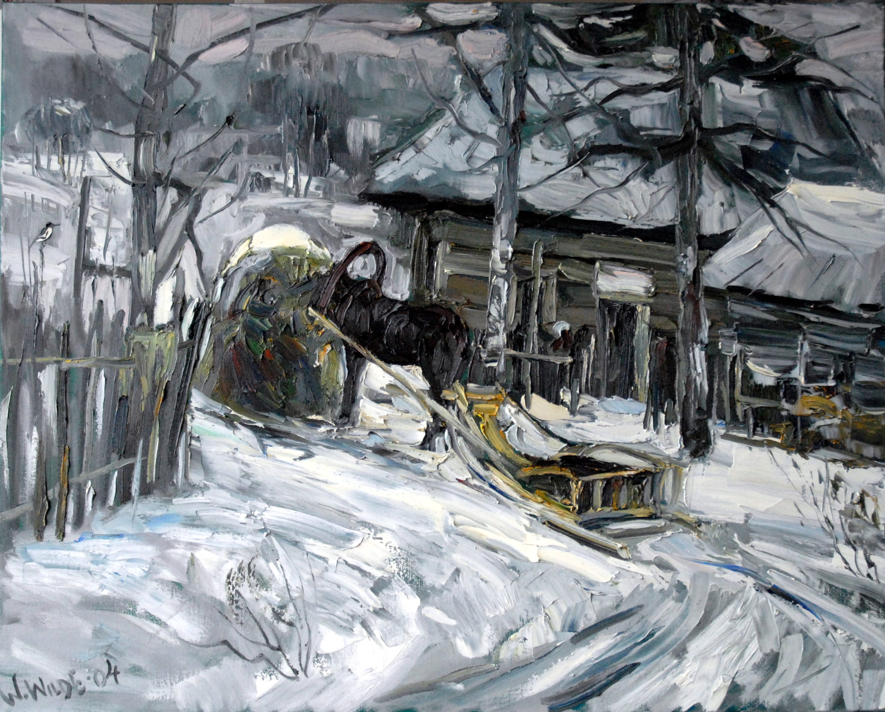 Atelier – Farbpalette und Pinsel